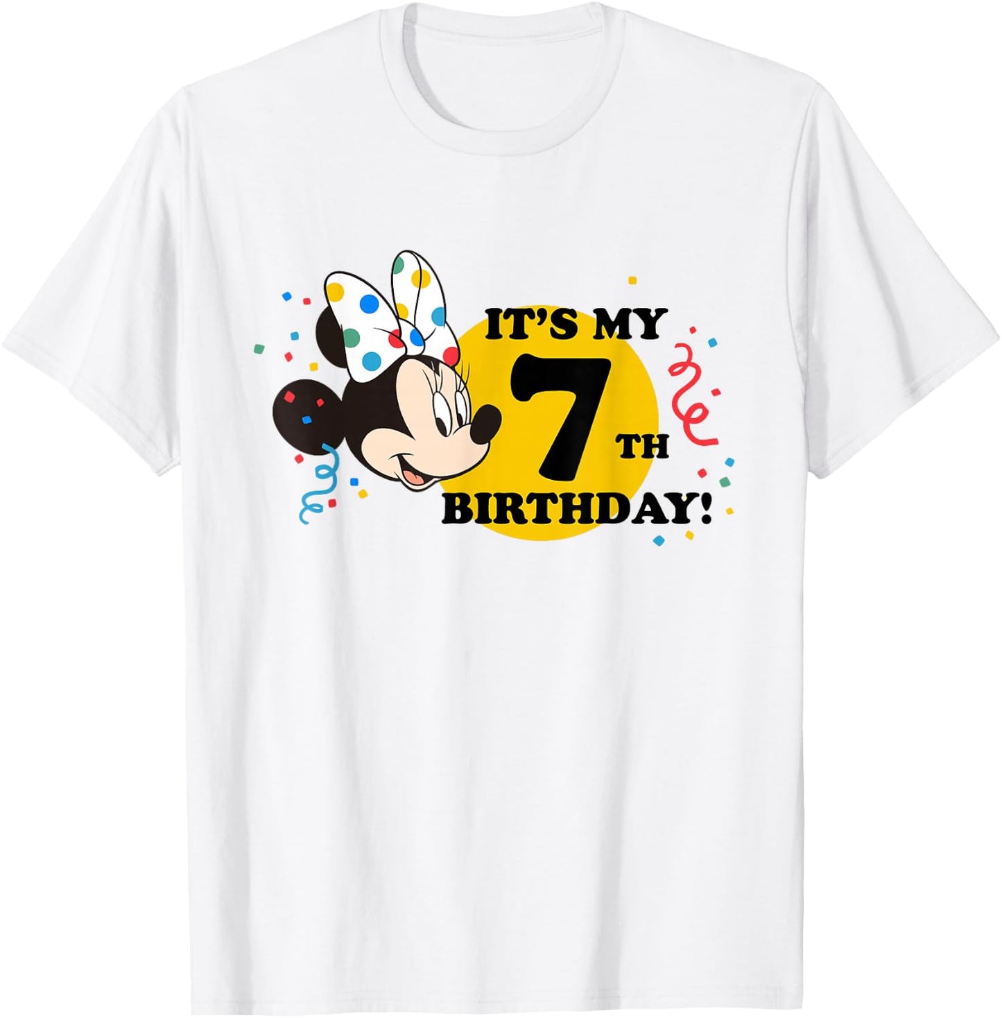 Disney Minnie Mouse 7th Birthday T-Shirt - T-Shirt | White
