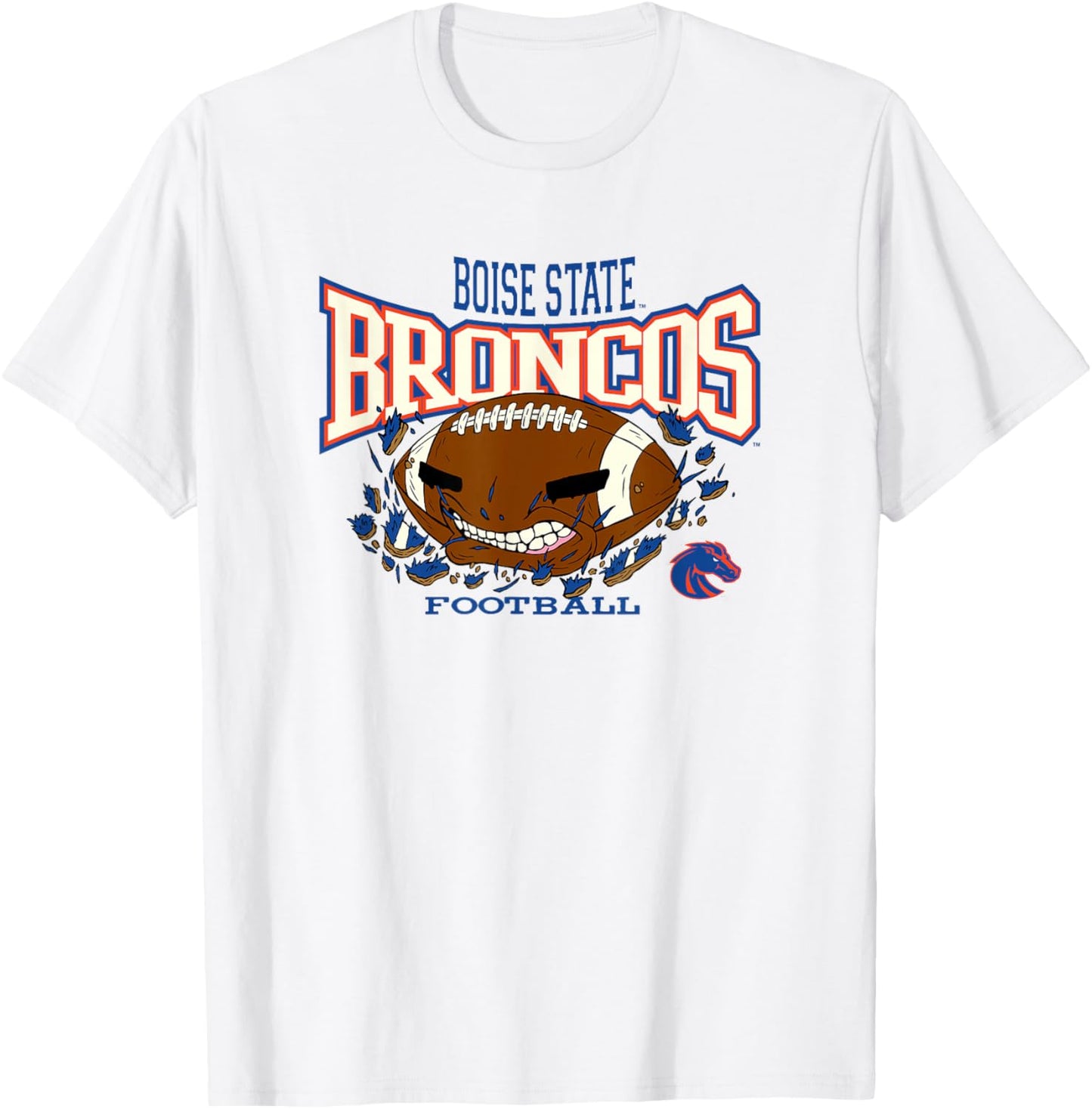 Boise State Broncos Football Bite Orange Officially Licensed T-Shirt - T-Shirt | White