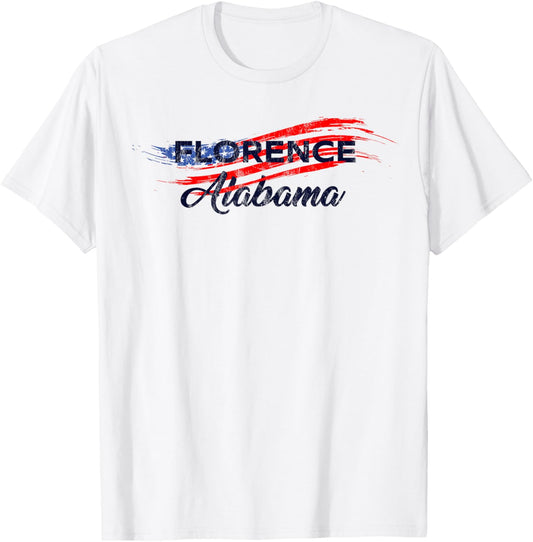 Florence Alabama, USA Vintage Hometown American Original T-Shirt - T-Shirt | White