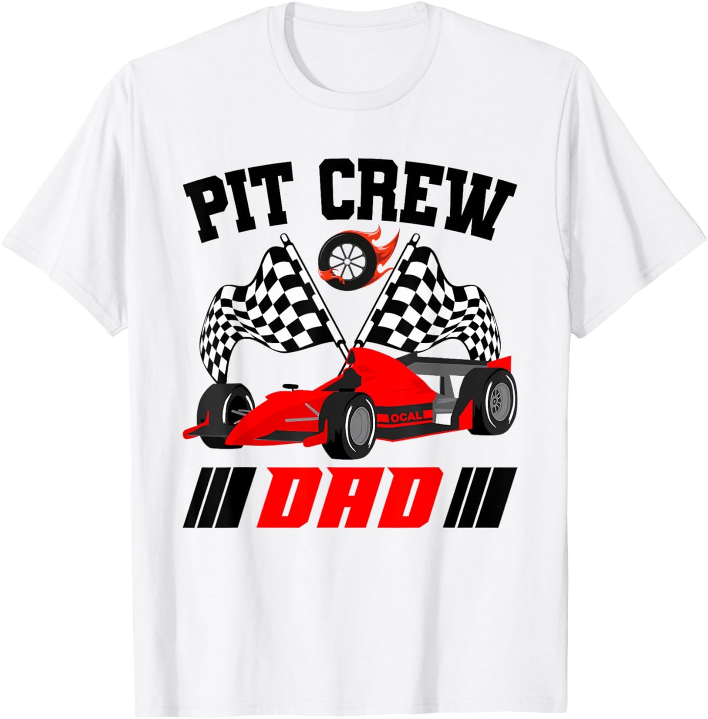 Dad Pit Crew Race Birthday Party Racing Matching Family T-Shirt - T-Shirt | White