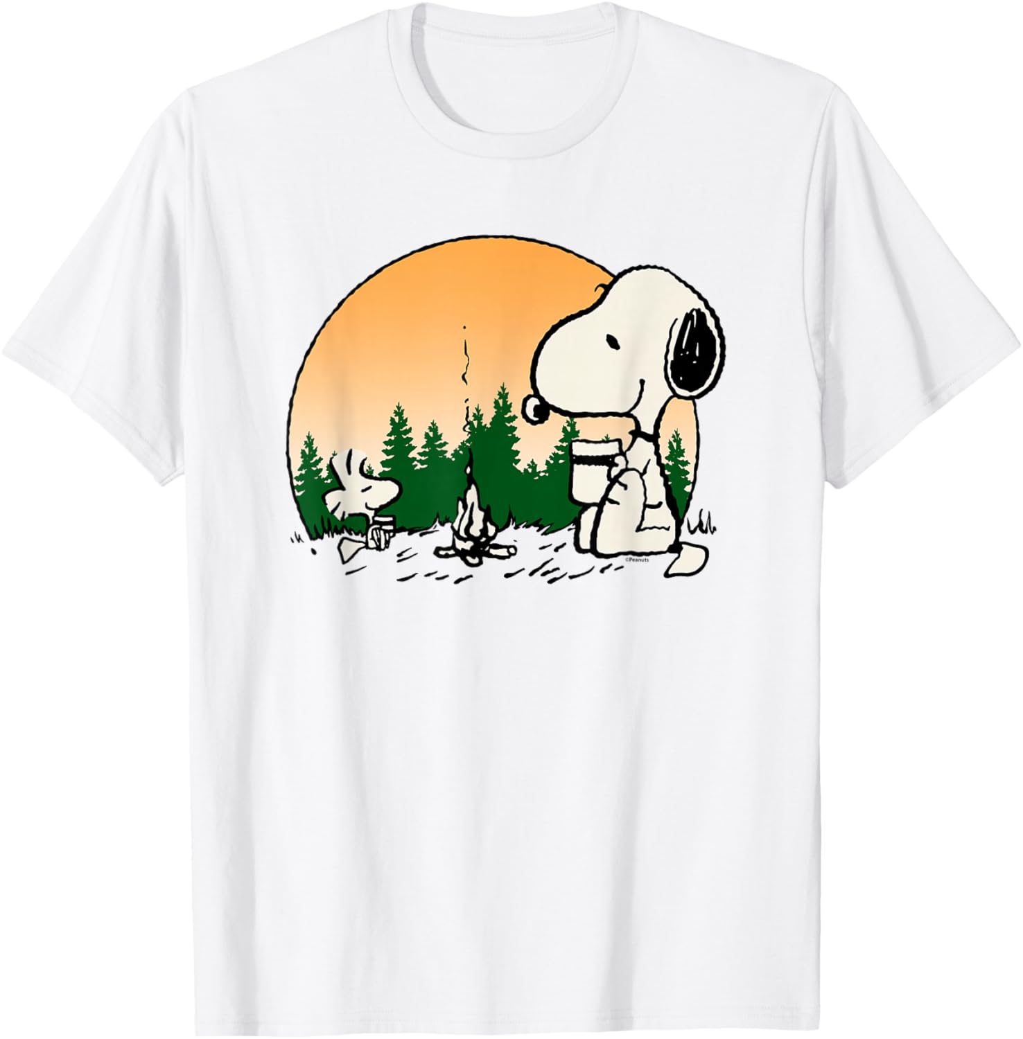 Peanuts Campfire Mugs T-Shirt - T-Shirt | White