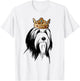 Bearded Collie Dog Wearing Crown T-Shirt - T-Shirt | White