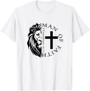 Faith, God, Religious, Man of Faith, Believe, Faith Cross T-Shirt - T-Shirt | White