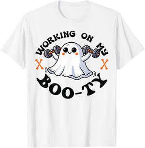 Bodybuilding Workout Gym Working On My Boo-ty Bodybuilder T-Shirt - T-Shirt | White