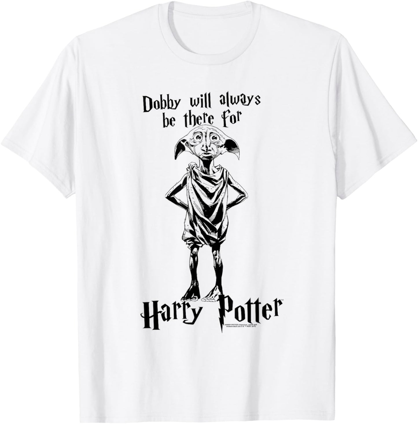 Popfunk Harry Potter Dobby Will Always Be There -Adults White T-Shirt - T-Shirt | White