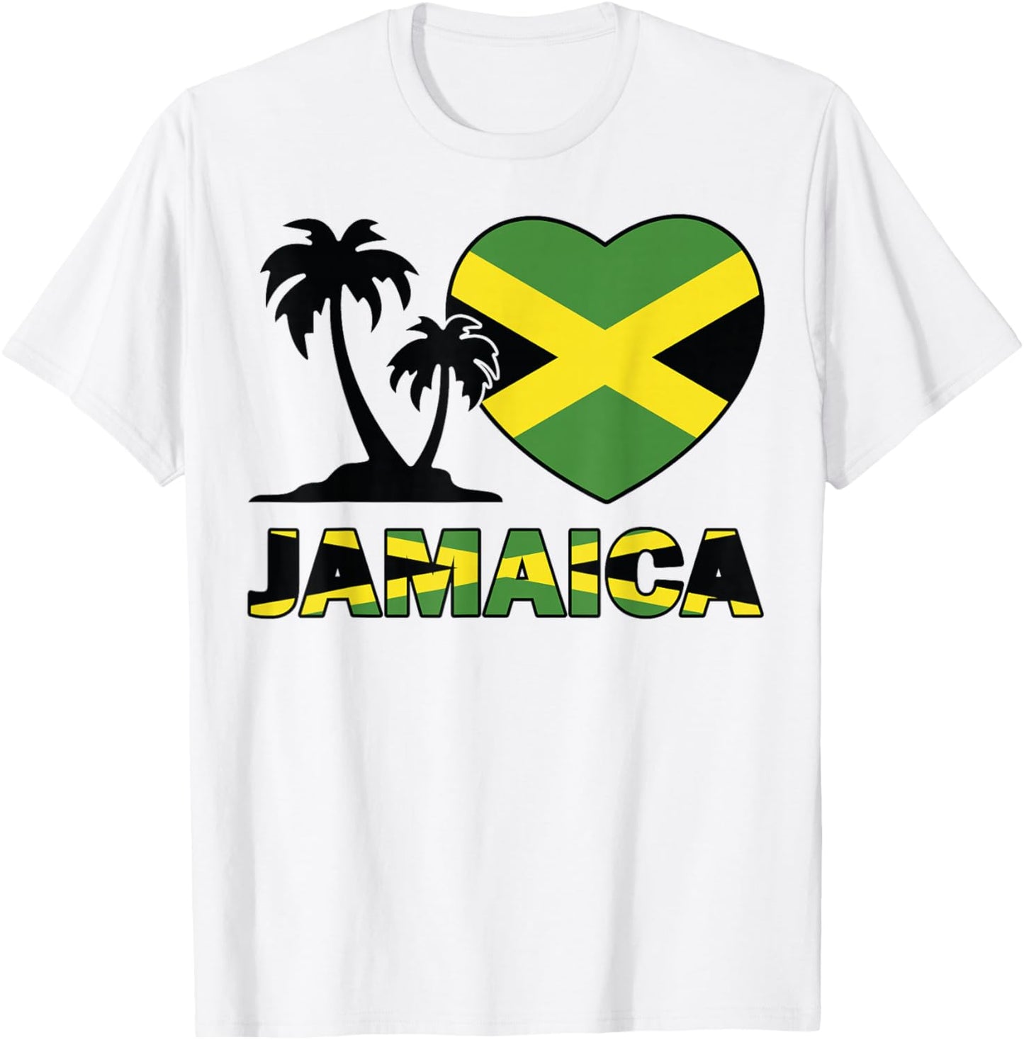 Women Jamaica-Shirt Jamaican Flag Men Kids Girl Heart I Love T-Shirt - T-Shirt | White