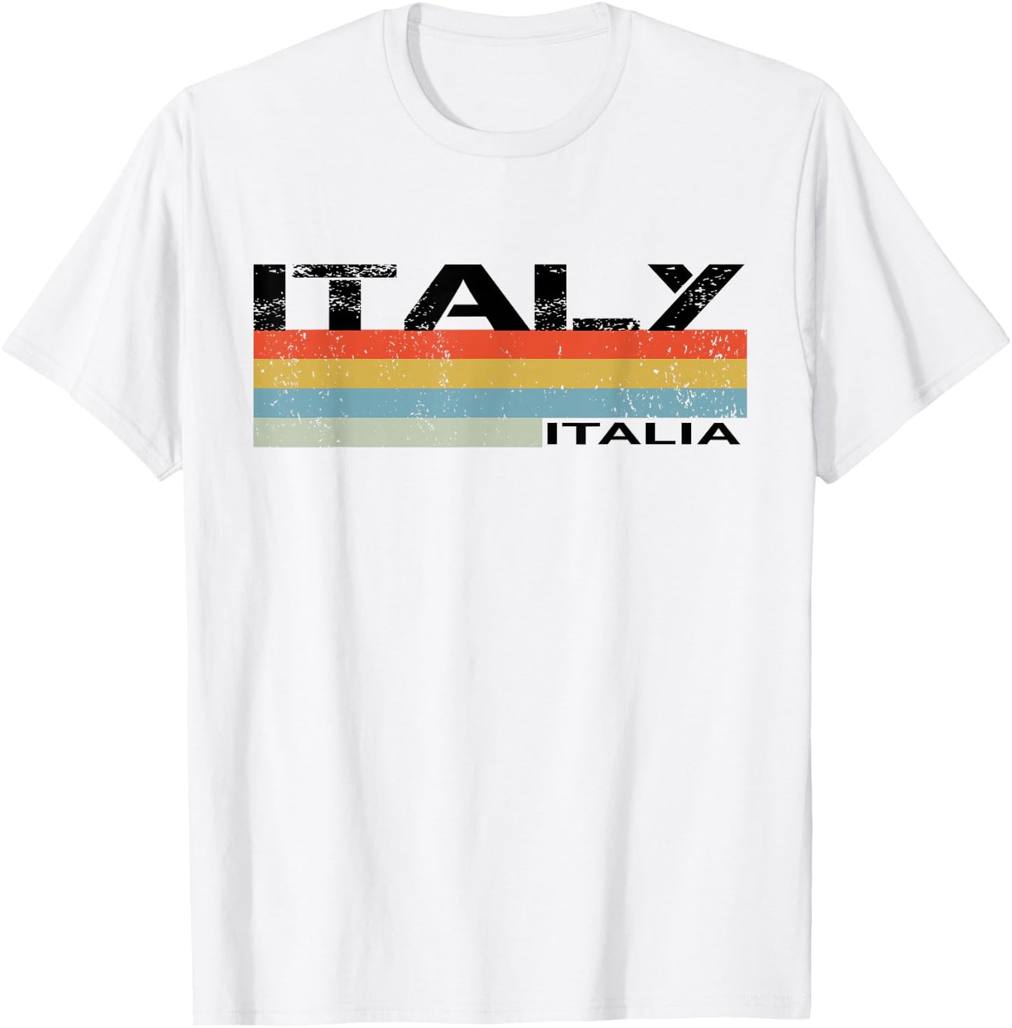 Italian Italy Italia Vintage Stripes T-Shirt - T-Shirt | White