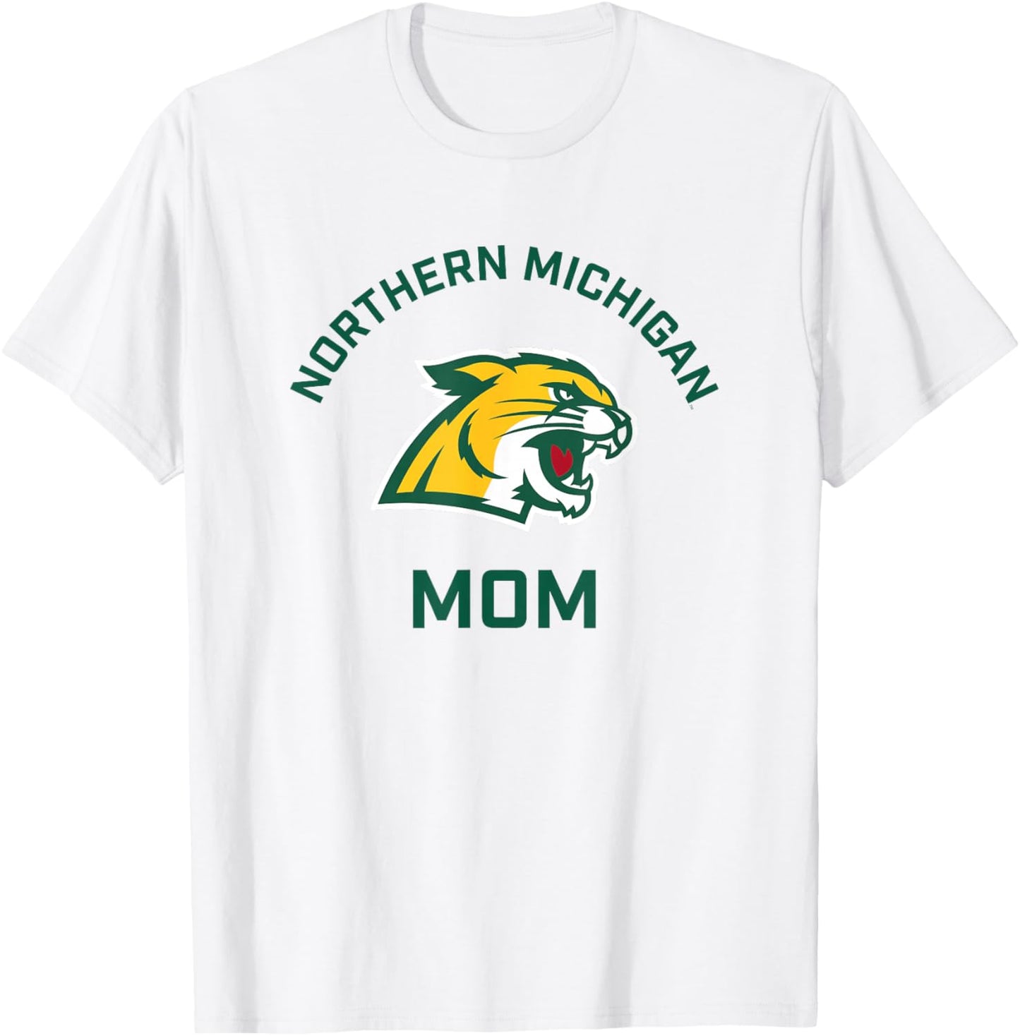 Northern Michigan University NMU Wildcats Arched Mom T-Shirt - T-Shirt | White