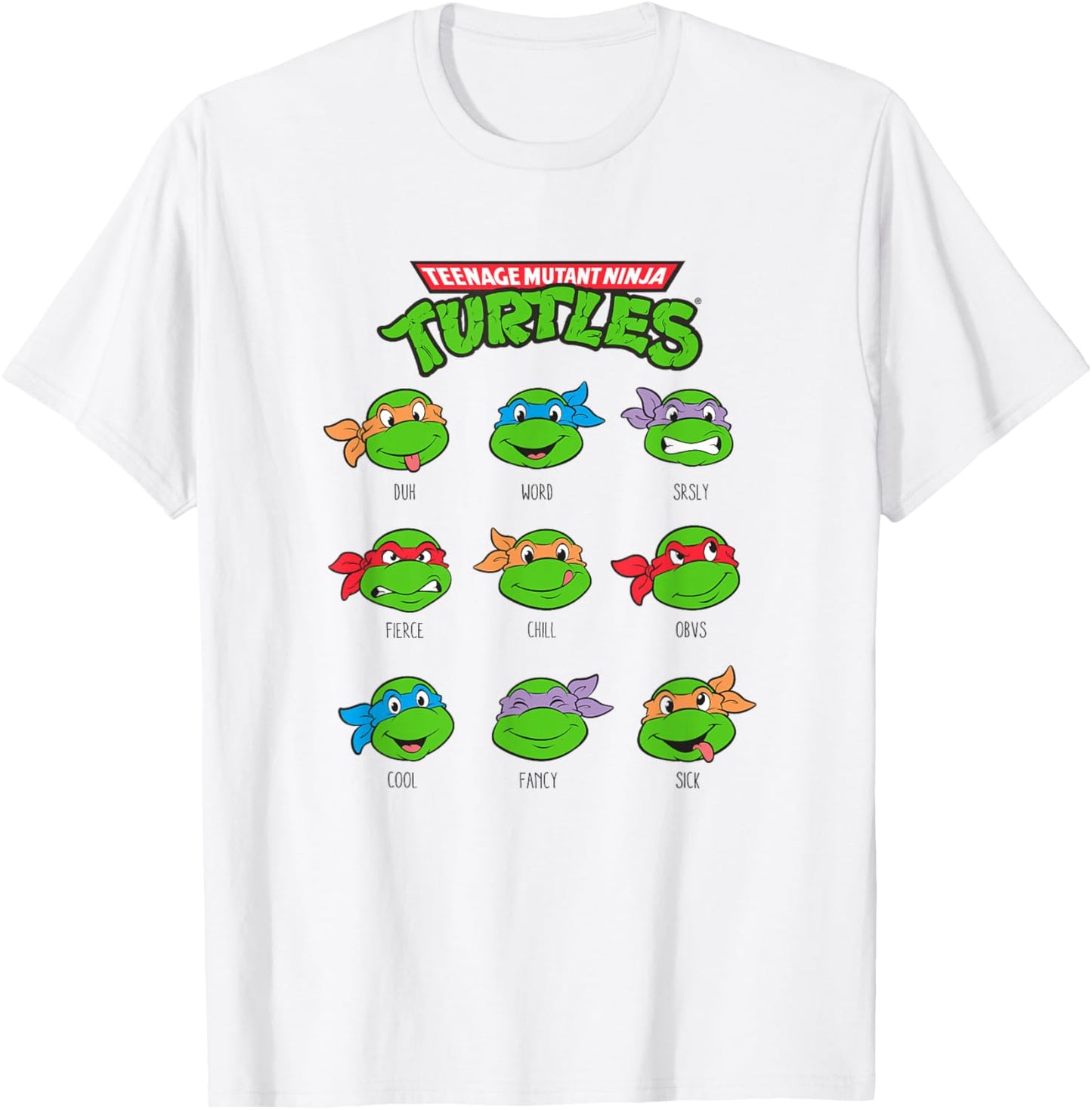 Teenage Mutant Ninja Turtles Different Emotions Many Faces T-Shirt - T-Shirt | White