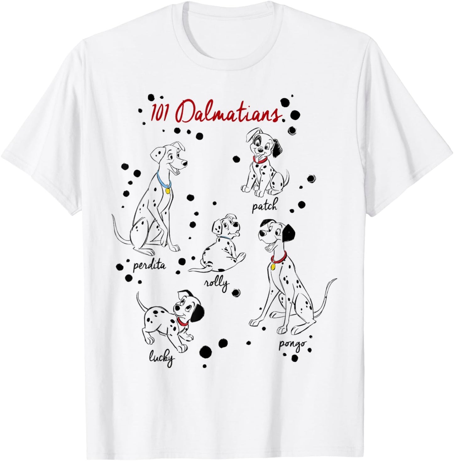 Disney 101 Dalmatians Puppy Names T-Shirt - T-Shirt | White