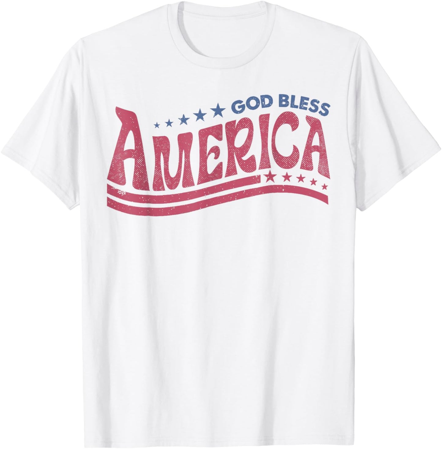 Retro 4th Of July God Bless America Patriotic Christian Girls Kids Men T-Shirt - T-Shirt | White