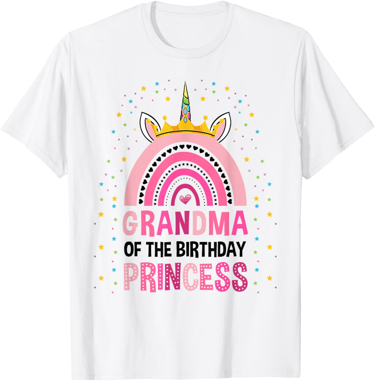 Grandma Of The Birthday Princess Unicorn T-Shirt - T-Shirt | White