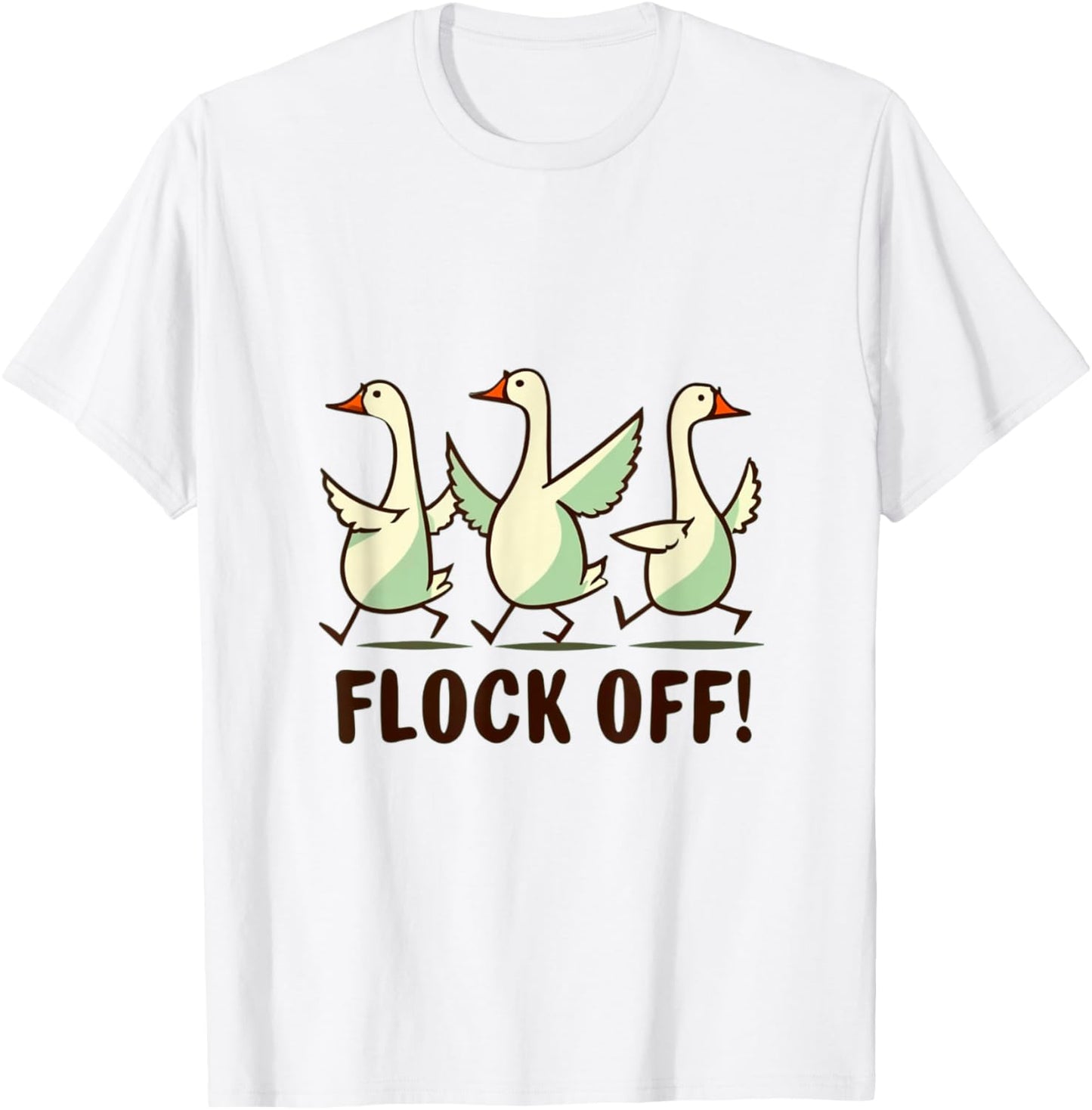 Flock off | funny | duck-meme | bird | flight | fly T-Shirt - T-Shirt | White