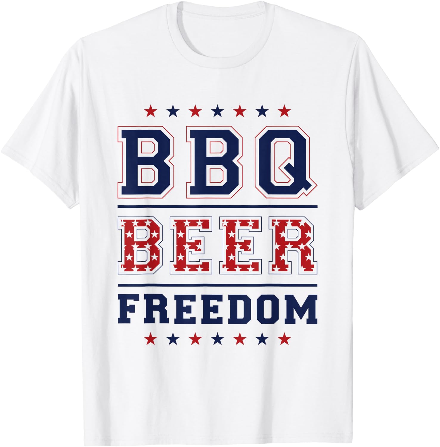 BBQ Beer Freedom T-Shirt - T-Shirt | White