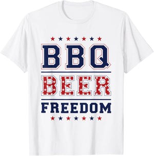 BBQ Beer Freedom T-Shirt - T-Shirt | White