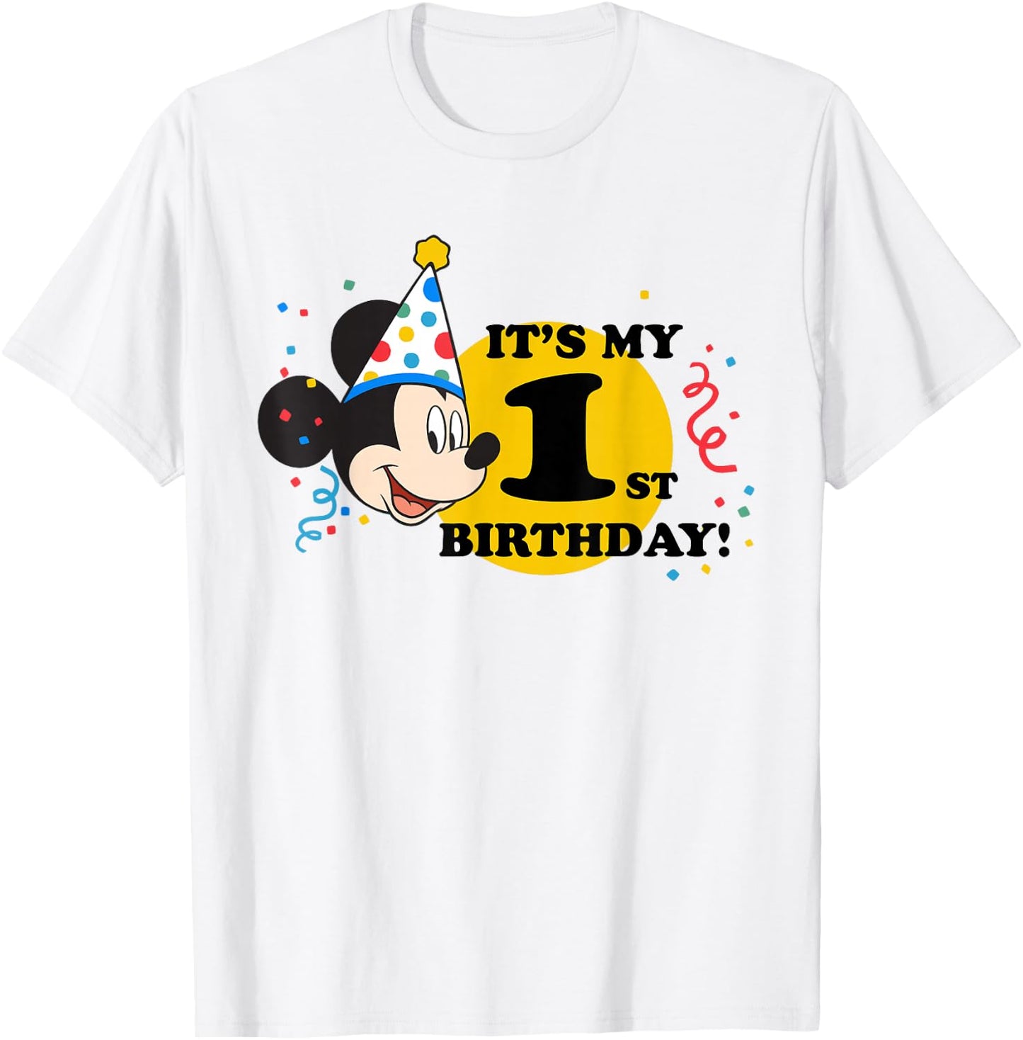 Disney Mickey Mouse 1st Birthday T-Shirt - T-Shirt | White