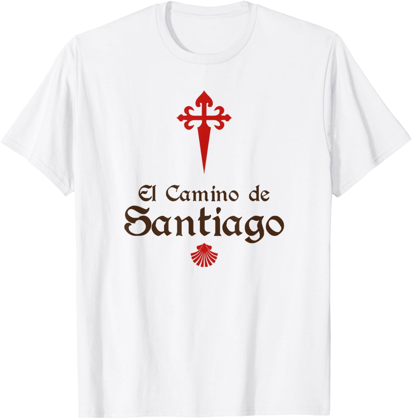 El Camino De Santiago ~ Saint James Cross ~ Scallop Shell T-Shirt - T-Shirt | White