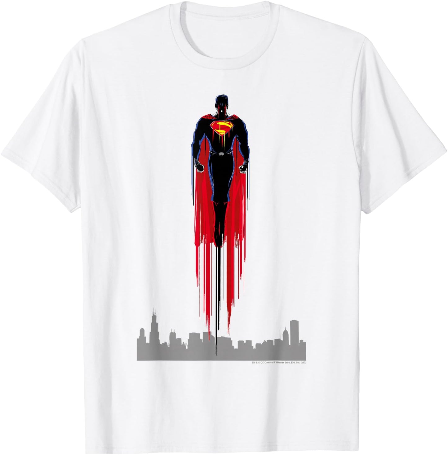 Superman Man of Steel Red Streak T Shirt T-Shirt - T-Shirt | White