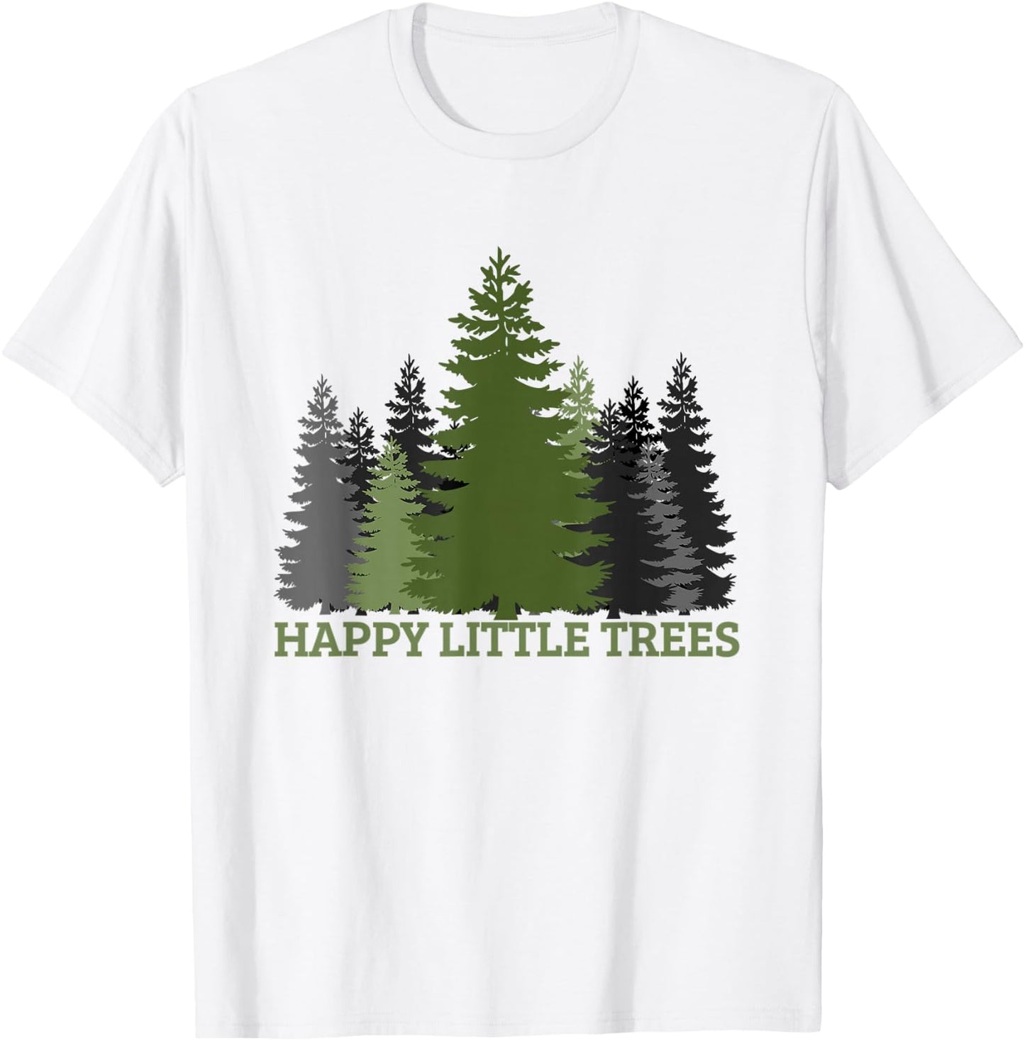Happy Little Trees-Evergreen Forest Gift Women Teens T-Shirt - T-Shirt | White