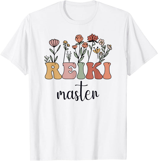 Reiki Master Wildflower Groovy Women T-Shirt - T-Shirt | White