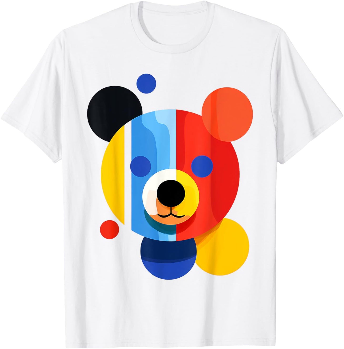 Bear Geometric Colorful Abstract Animal Art Bear T-Shirt - T-Shirt | White