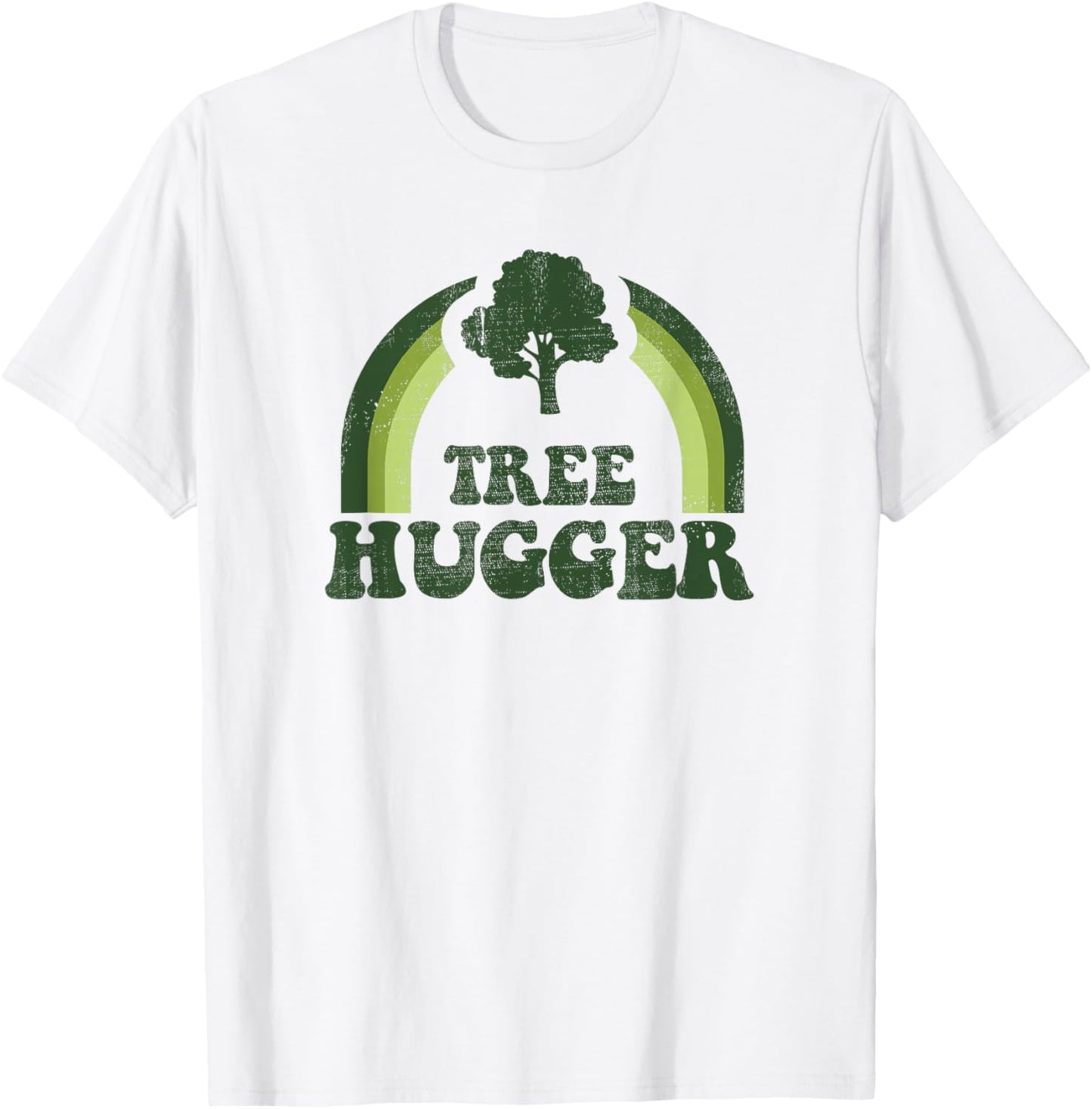 Tree Hugger Vintage Retro Nature Environmental Earth Day T-Shirt - T-Shirt | White