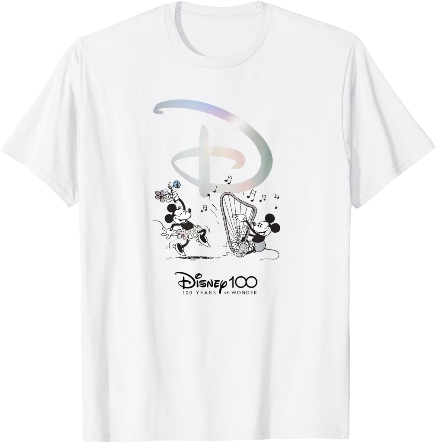 Disney 100 Anniversary Mickey and Minnie Dance Celebration Small T-Shirt - T-Shirt | White