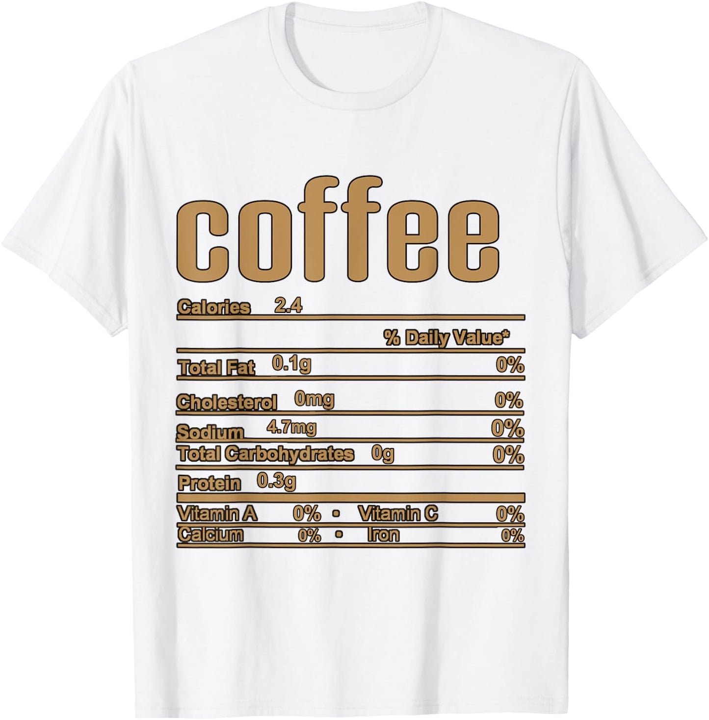 Thanksgiving Christmas Coffee Nutrition Fact T-Shirt - T-Shirt | White