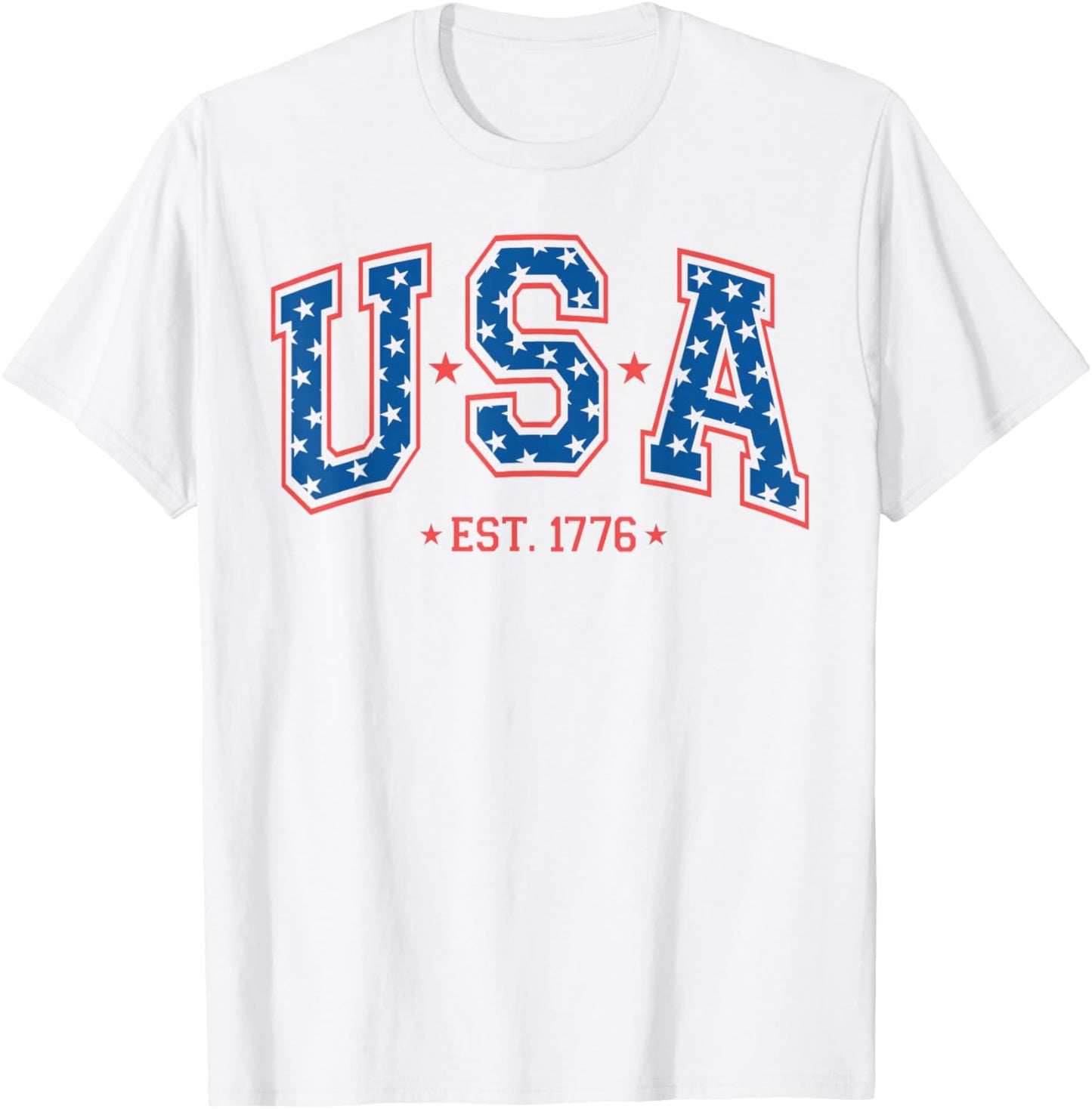 USA Est. 1776 4th of July Patriotic US American Flag T-Shirt - T-Shirt | White