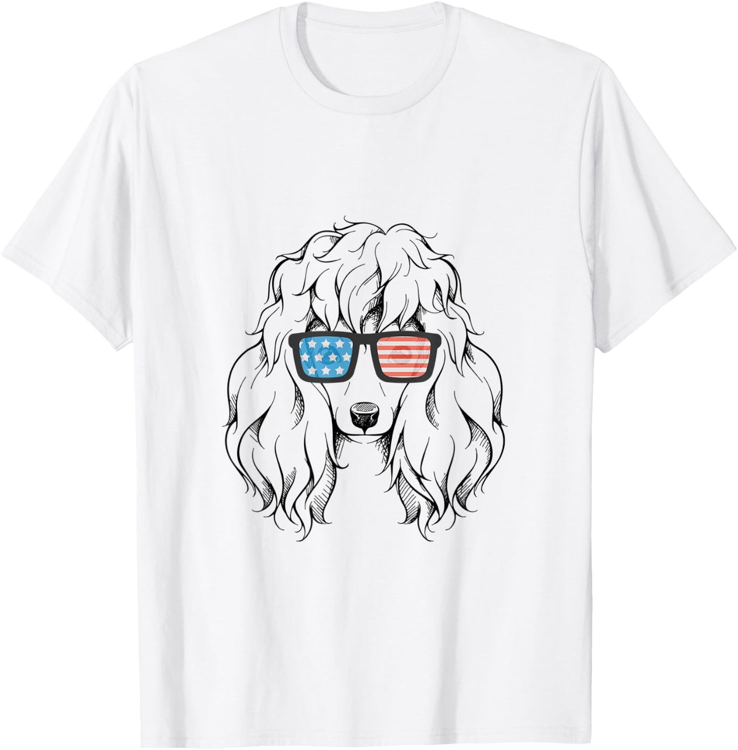 4th July Poodle Shirt for Boys Girls Dog Lover Gift USA Flag T-Shirt - T-Shirt | White