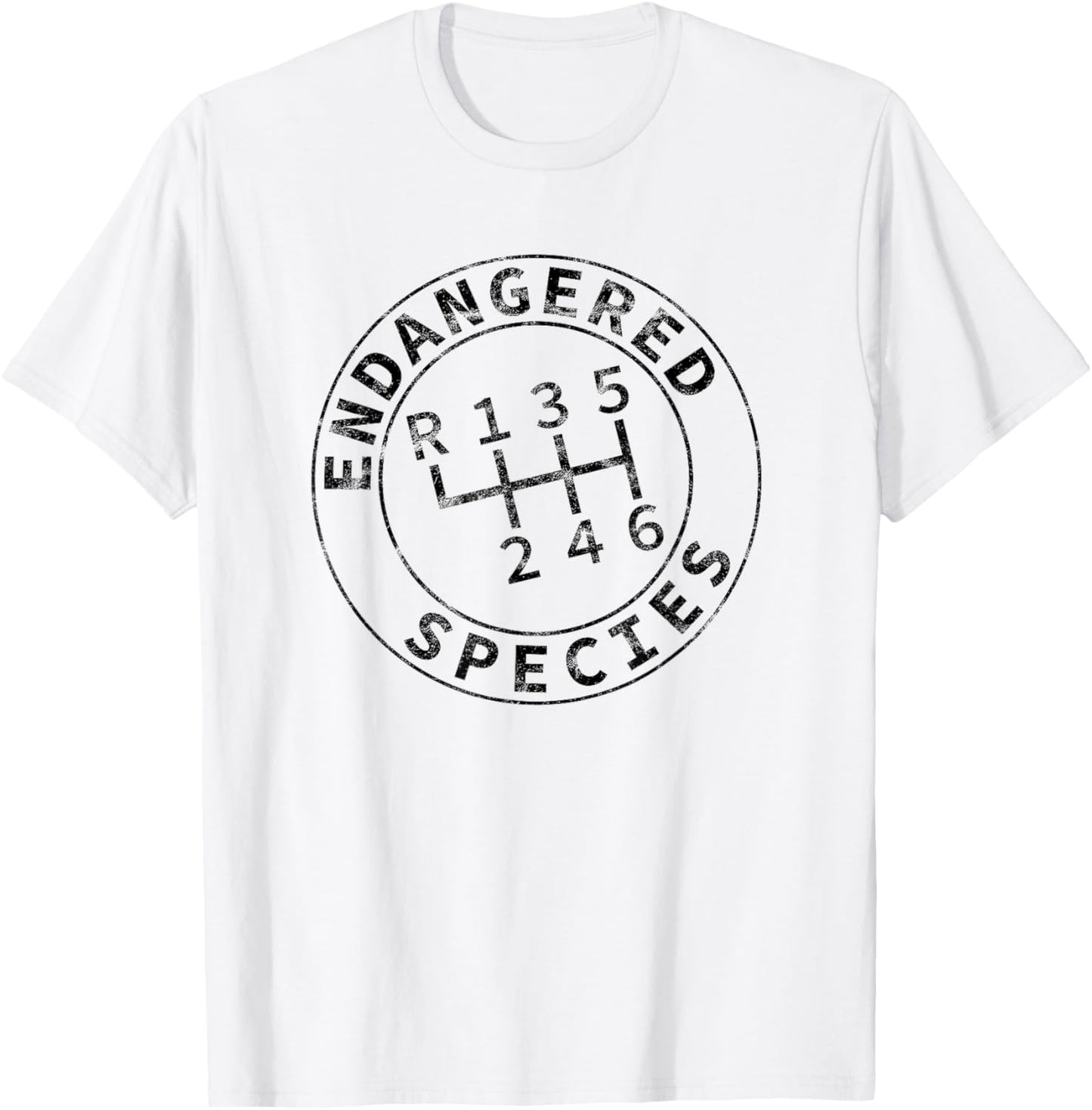 Endangered Species Stick Shift Manual Transmission Drivers T-Shirt - T-Shirt | White