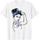 Colon Cancer Awareness Warrior Blue Ribbon Colorectal T-Shirt - T-Shirt | White