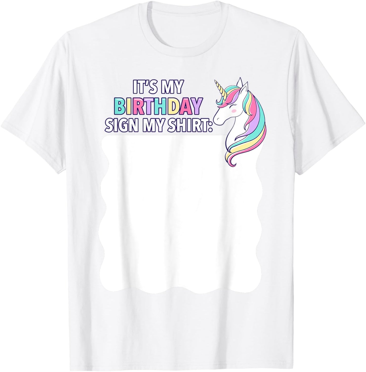 It's My Birthday Sign My Shirt Pink Unicorn Girl Toddler T-Shirt - T-Shirt | White