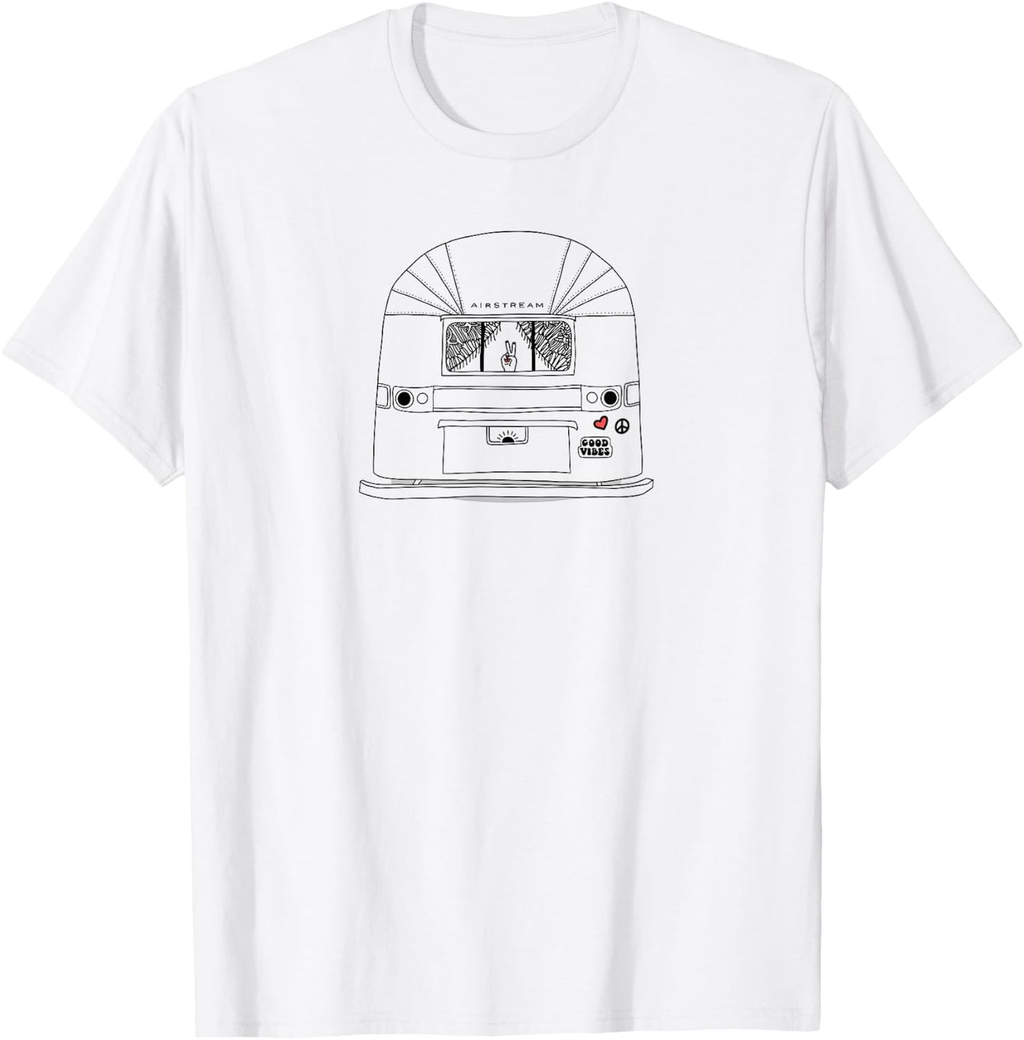 Retro 60s Airstream Hippie Peace Wanderlust Travel T-Shirt - T-Shirt | White