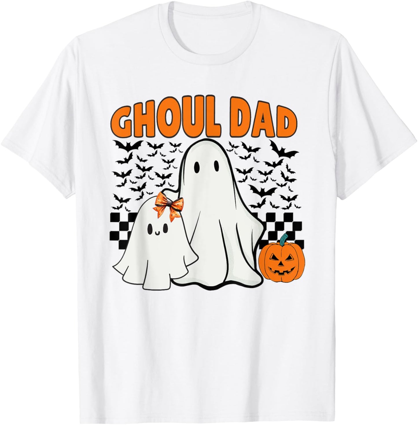 Ghoul Dad Halloween Ghost Spooky Season Retro Daddy T-Shirt - T-Shirt | White
