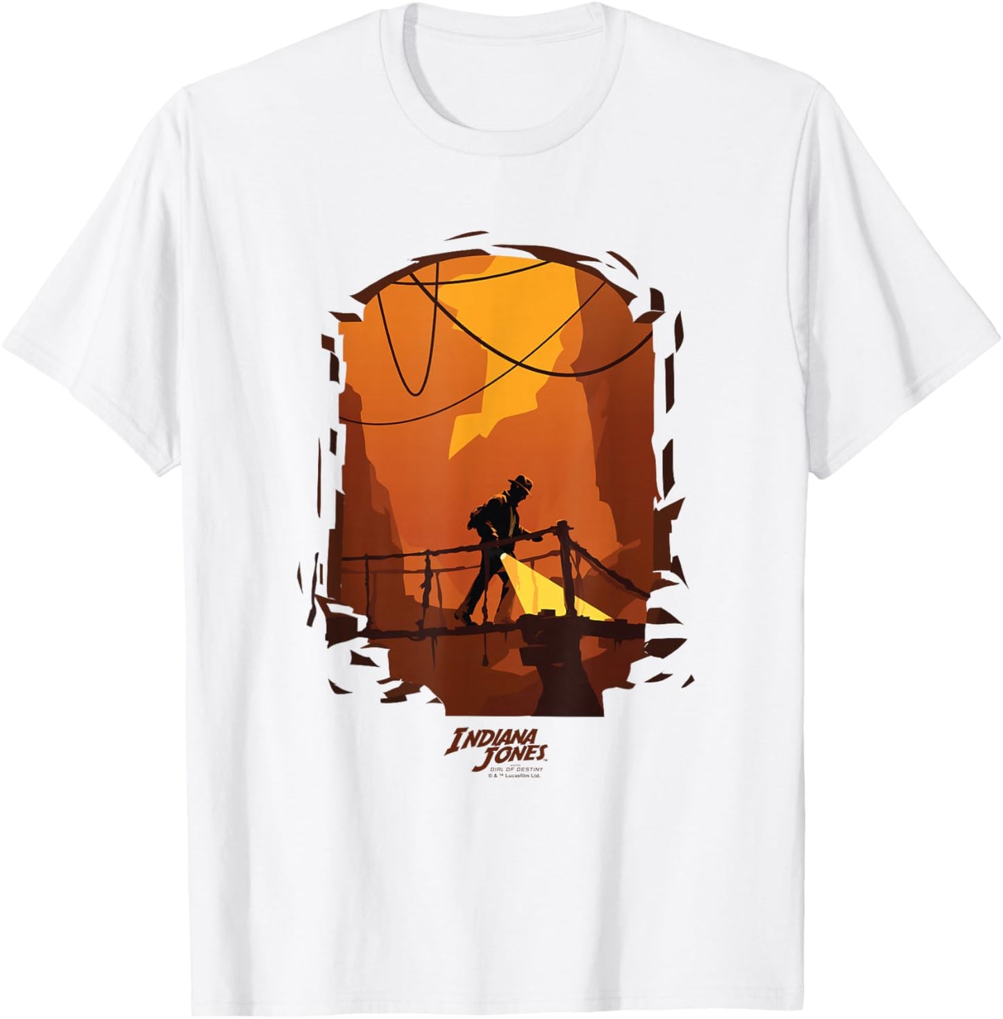 Indiana Jones and The Dial of Destiny Exploring Cave Shot T-Shirt - T-Shirt | White