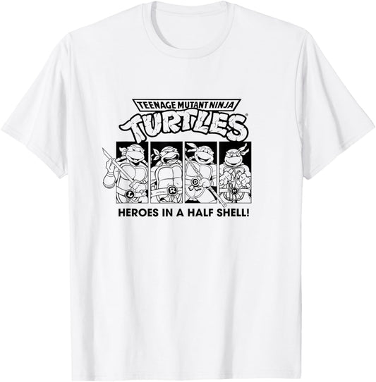 Teenage Mutant Ninja Turtles Heroes In A Half Shell Vintage T-Shirt - T-Shirt | White