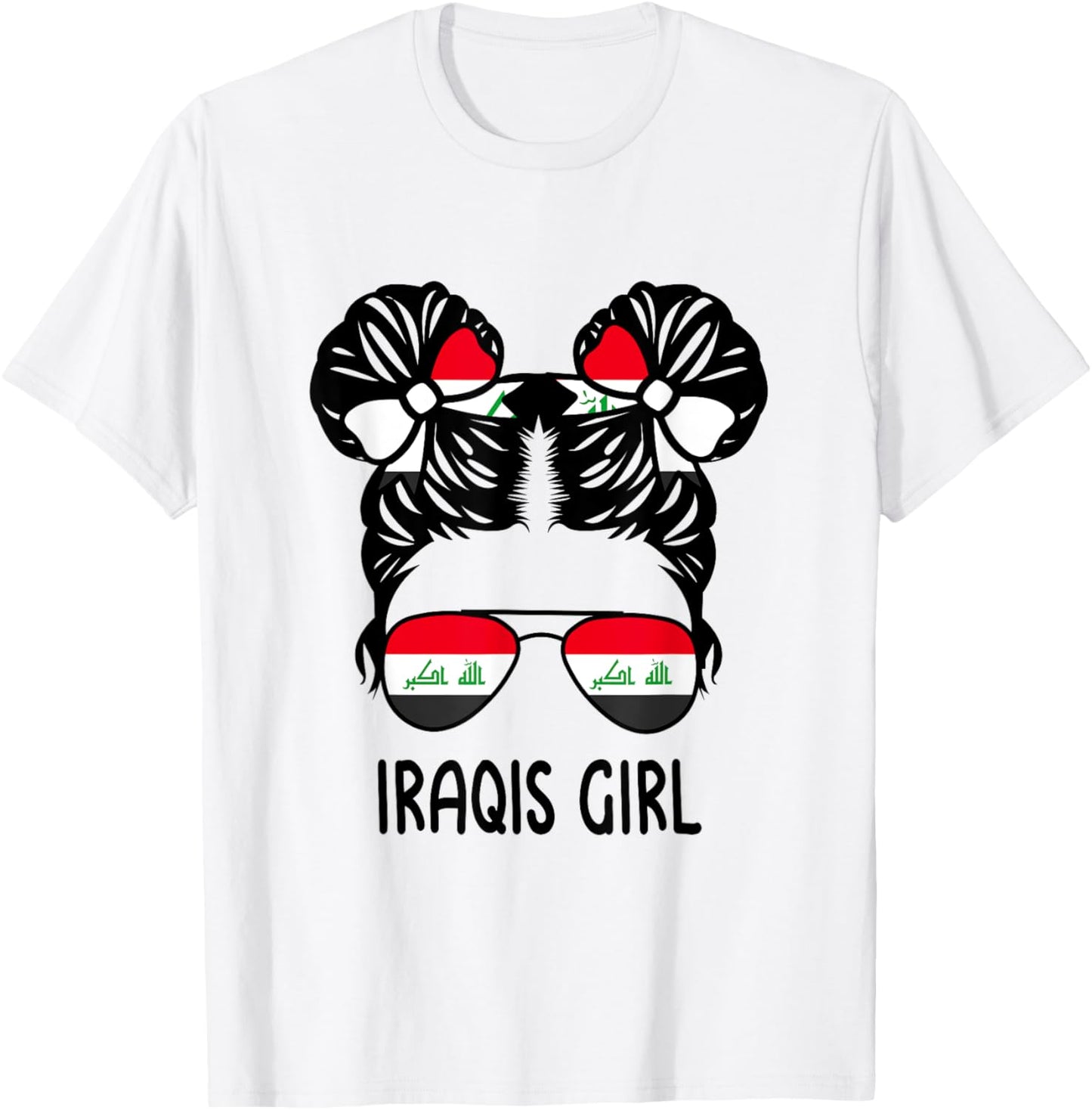 Iraqis Girl Messy Hair Iraq Pride Patriotic Kids T-Shirt - T-Shirt | White