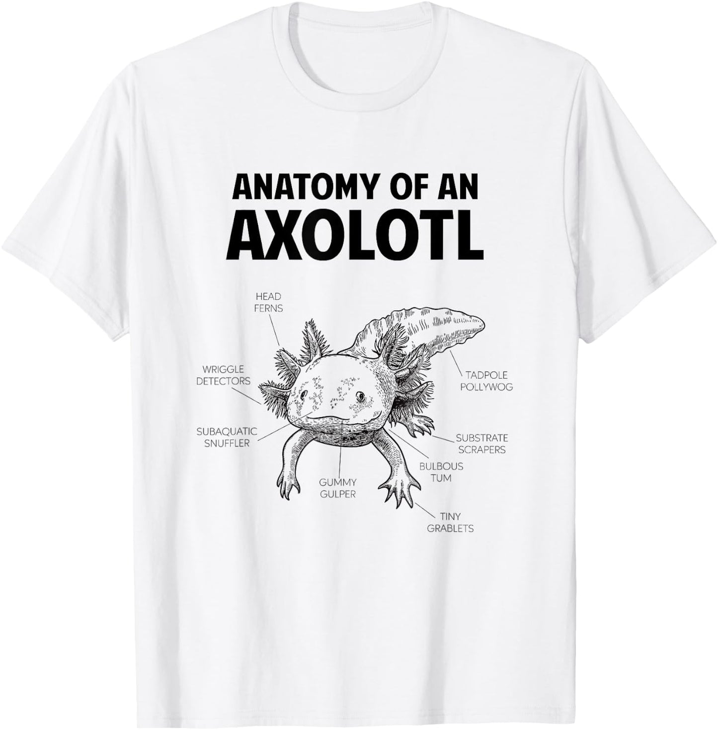 Anatomy of an axolotl, funny axolotl T-Shirt - T-Shirt | White