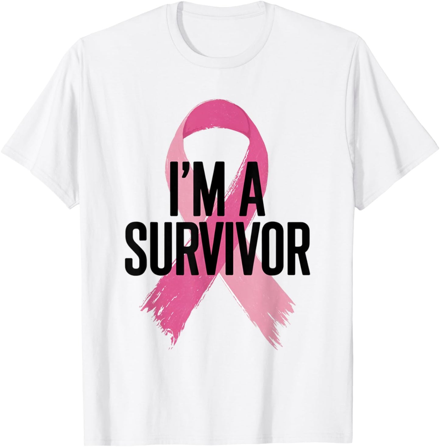 Survivor Pink Ribbon Breast Cancer Awareness T-Shirt - T-Shirt | White