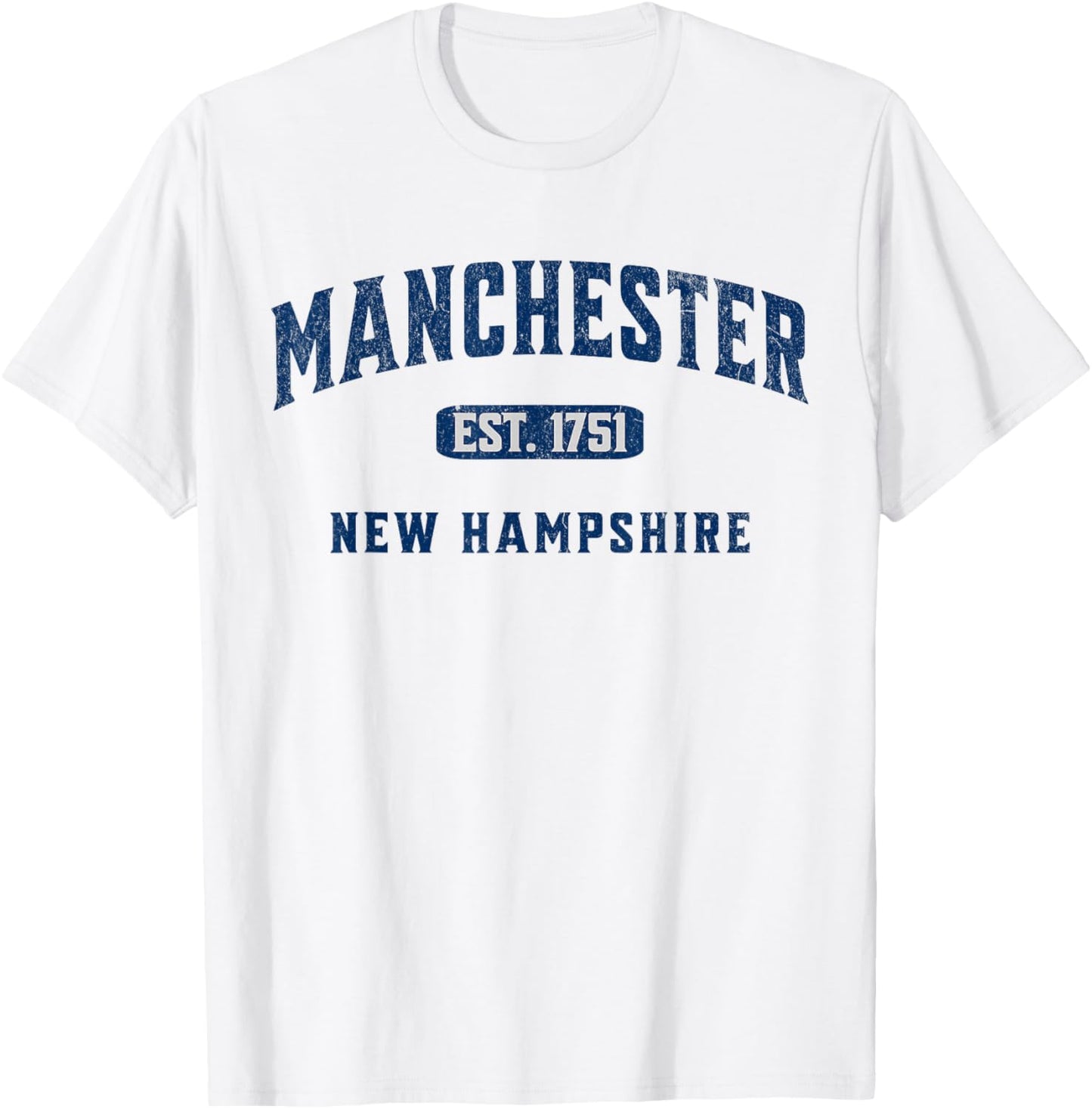 Vintage Athletic NH Souvenir Visit Manchester New Hampshire T-Shirt - T-Shirt | White