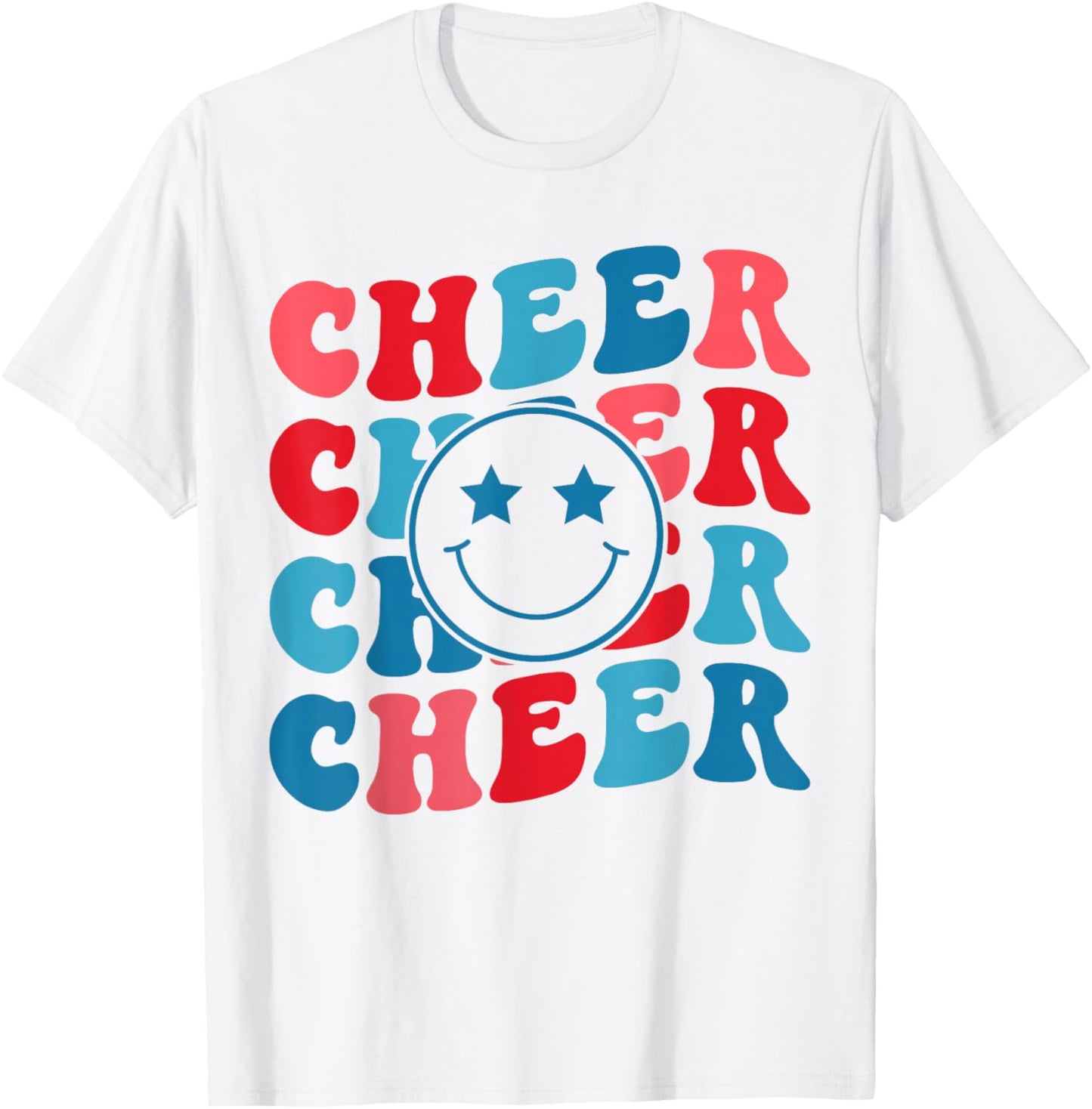 American Cheer Girl Cheerleading Retro Groovy Cheerleader T-Shirt - T-Shirt | White