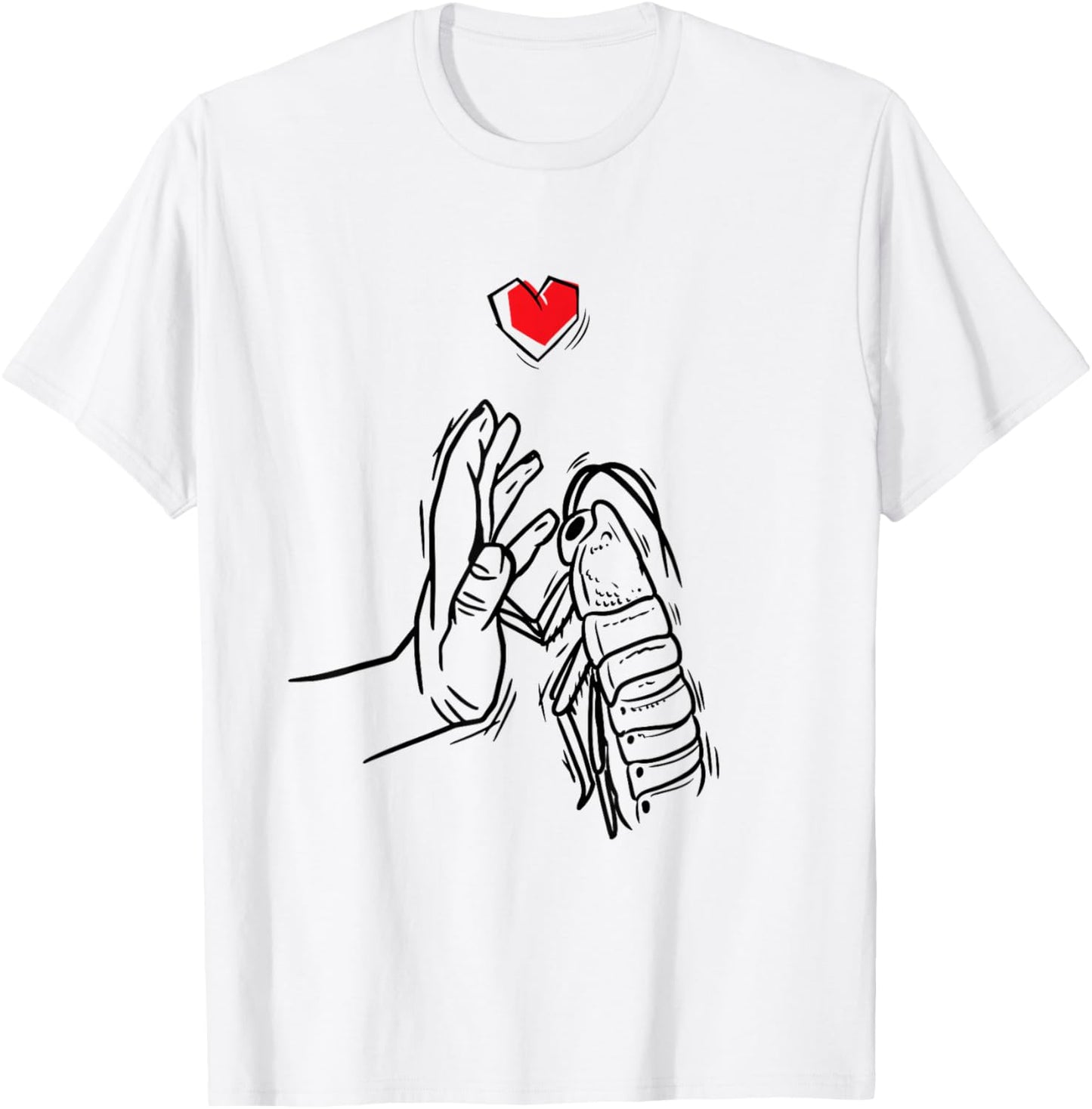 Madagascar Frog Cockroach with Hand T-Shirt - T-Shirt | White