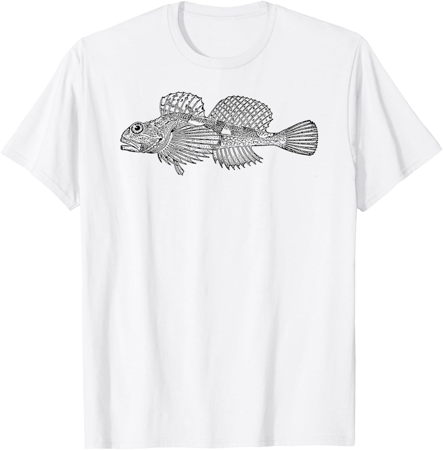 Sculpin Fish Vintage Freshwater Retro Eighties T-Shirt - T-Shirt | White