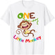 ONE Little Monkey Jungle Monkey Theme 1st Birthday Party T-Shirt - T-Shirt | White