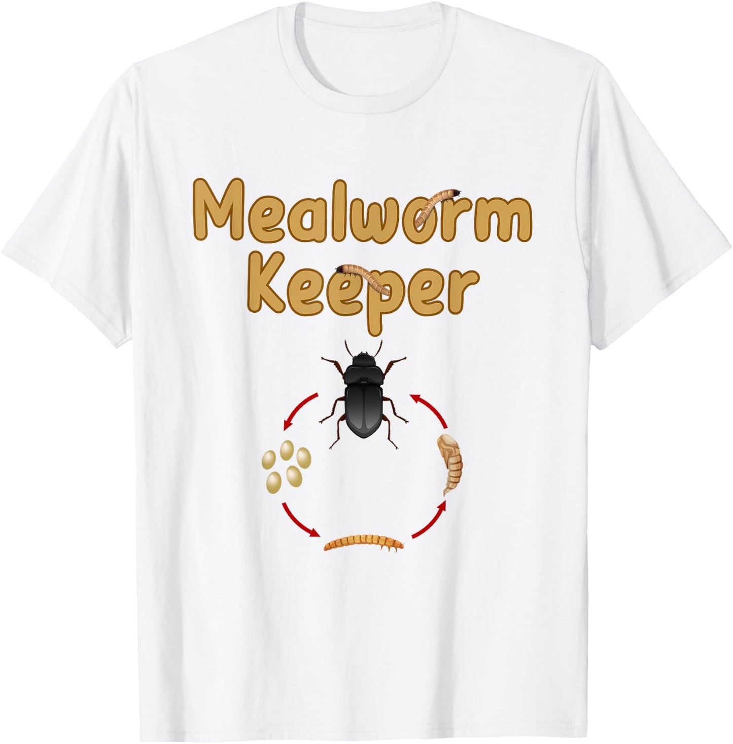 Mealworms Farm Tenebrio molitor Insect Lover Darkling Beetle T-Shirt - T-Shirt | White