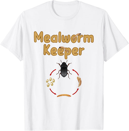 Mealworms Farm Tenebrio molitor Insect Lover Darkling Beetle T-Shirt - T-Shirt | White
