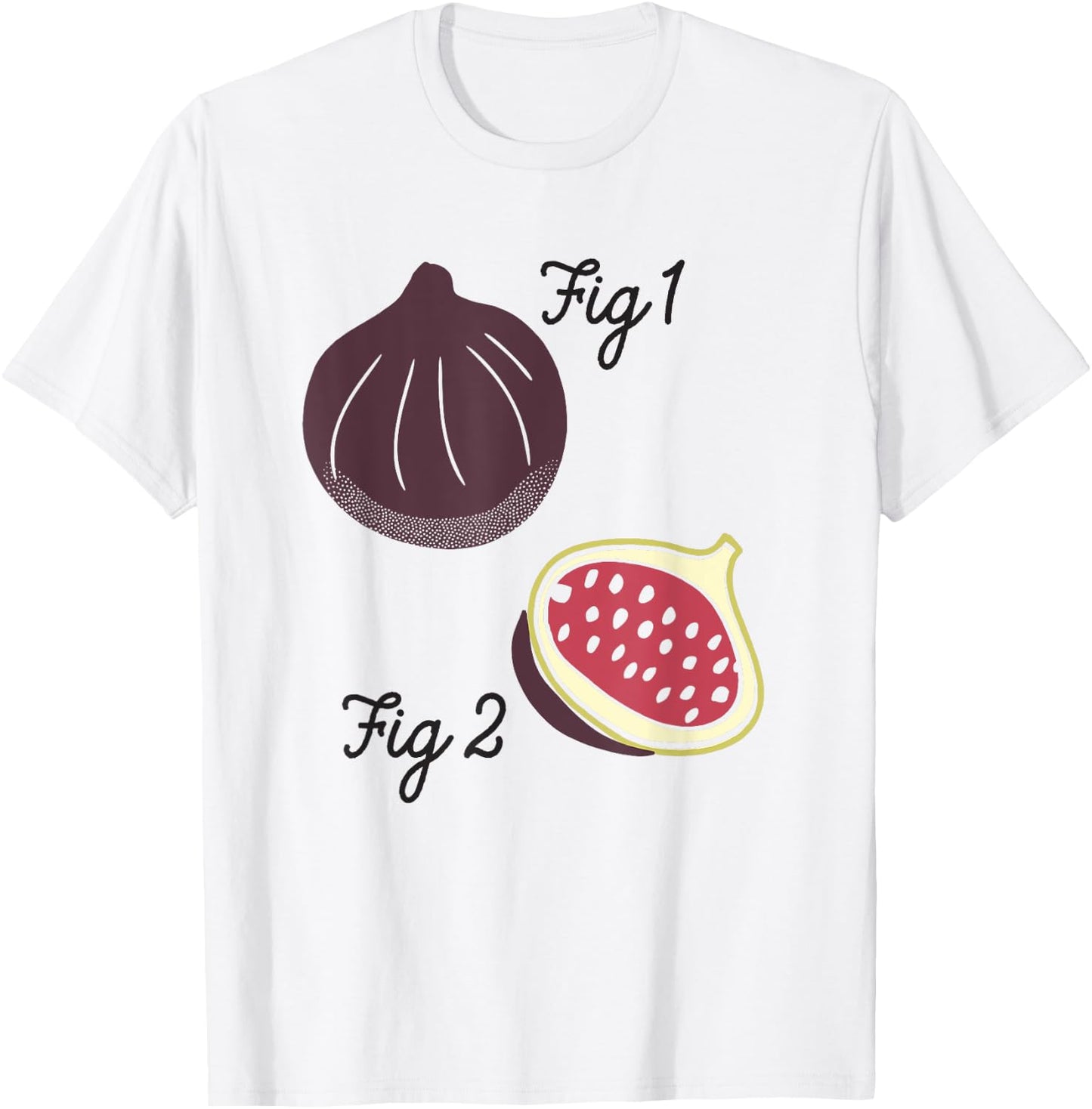 Fig 1 Funny Figs Fruit Scientific Drawing Textbook Graphic T-Shirt - T-Shirt | White