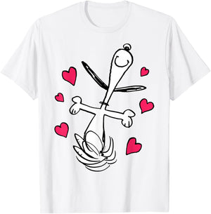 Peanuts - Snoopy Dancing Hearts T-Shirt - T-Shirt | White