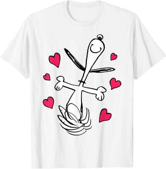 Peanuts - Snoopy Dancing Hearts T-Shirt - T-Shirt | White